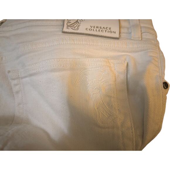 Versace Collection Men's Straight White Denim Jeans, Size EU 40, Y2K - Picture 4 of 6